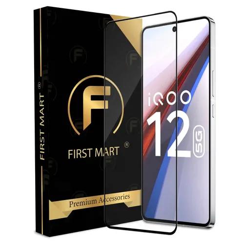 FIRST MART Slim Tempered Glass Screen Protector Compatible for iQOO 12 5G / iQOO Z9 5G / Neo 9 Pro 5G Edge to Edge Coverage and Easy Installation