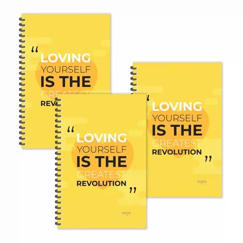 Love Yourself Greatest Revolution Motivation Diaries - Pack Of 3