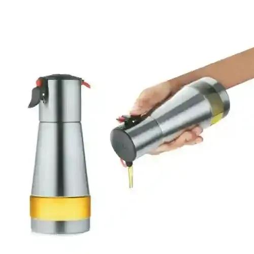 JVL Kitchen Stainless Steel & Oil Stoppers Pourers Dispenser Set of 2 -  350 Ml