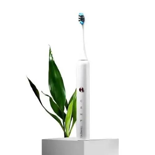 Dr.Dento Pro Series Electric Toothbrush - Pearl White | Teeth Stain Remover | Charcoal Bristles | In-Built Tongue Cleaner