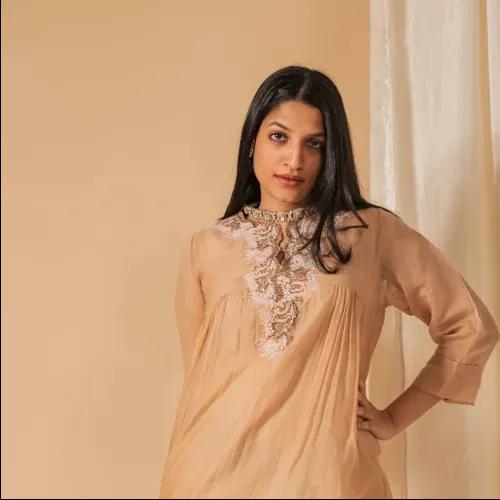 Sepia Linen Kurti Dress