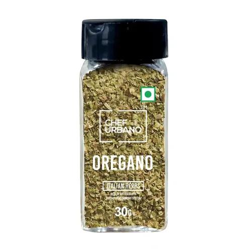 Chef Urbano Oregano Sprinkler 30 g | Italian Herbs | Pizza and Pasta Seasoning | Premium Herbs and Spices | Flakes/Leaves | Glass Bottle