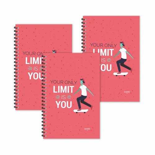 Your Only Limit Is You Motivational Ruled Diaries - Pack Of 3