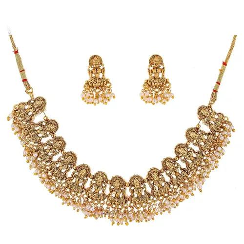 RAAJI'S Lakshmi Design Alloy Choker Necklace Set for Women