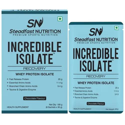 STEADFAST NUTRITION Incredible Isolate Whey Isolate Protein.. (6 Sachets Pack, Chocolate Flavour)