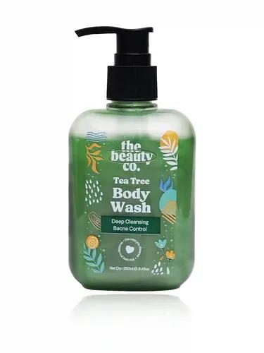 The Beauty Co Tea Tree Body Wash for acne Control & Detoxifying 250 ml | Gentle Exfoliating Shower Gel | Deep Cleansing | Reduces Body Acne | Suitable for Men-Women