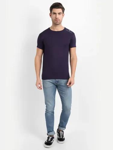 Bamboo Fabric Men's Round Neck T-Shirt Navy - M