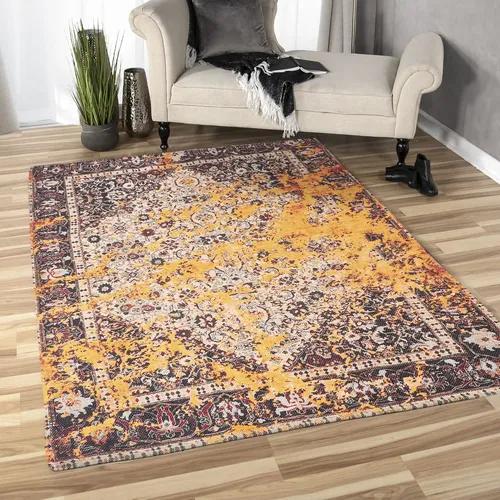 THE HOME TALK Polyester Floor Kilim Carpet | Area Rugs for Living Room, Bed Room, Hall, Coffee Table, Parties | Hand Tufted Rugs | Home Decor (4x6 Feet, Royale)