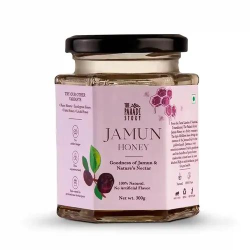 The Pahadi Story Jamun Honey 300 gm, 100% Natural Pure Java Plum Honey In Glass Bottle