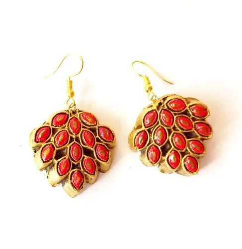 Strawberry Design Ethnic Terracotta Earring for Women - Red