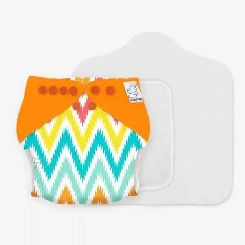 Snugkins New Age Reusable Soaker Booster Cloth Diapers for Babies - Macaroon Ikat ( 0-2 years)