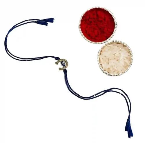 Evil Eye with Horse Shoe Shape Twisted Thread Rakhi