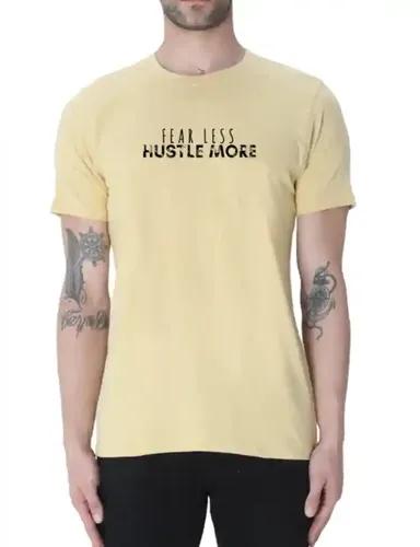 Fear less, Hustle more - Unisex Regular fit T-shirt - Beige - S