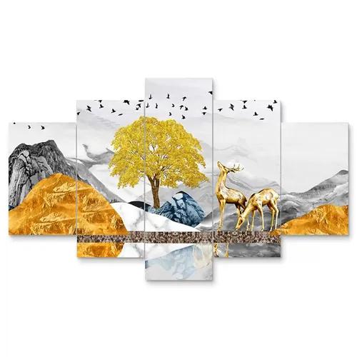 Framed Wall Painting For Home Decoration Pack of 5- Pattern 64