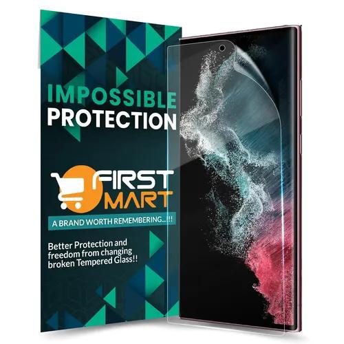 FIRST MART Screen Protector for Samsung Galaxy S22 Ultra 5G - Nano Fiber Unbreakable Membrane Case Friendly Full Edge to Edge Screen Coverage & Installation Kit (Crystal Clear)