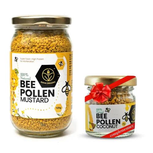 Shiva Organic Coconut Bee Pollen + Mustard Bee Pollen Plant Based Protein Energy Booster No Added Sugar