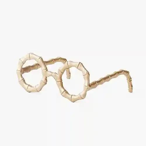 CASA DECOR Through The Metal Eyeglass Sculpture_Gold_7 Inch Large