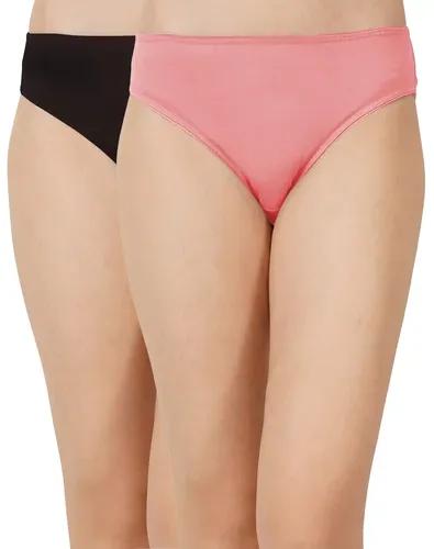 Low Waist Bamboo Panty Peach & Black (S - Set Of 2)