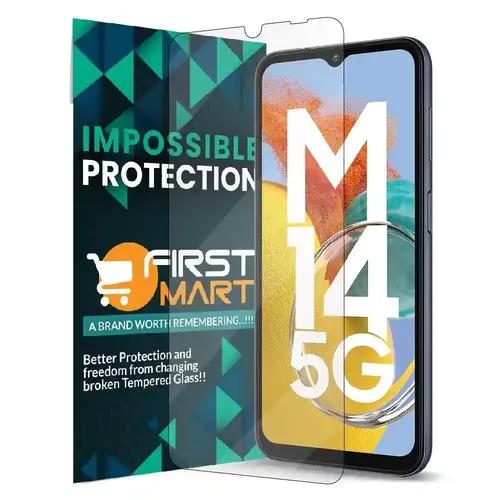 FIRST MART Crystal Clear Tempered Glass for Samsung Galaxy M13 5G / M14 5G / M33 5G / M13 (6.6 Inch) Impossible Fiber Case Friendly Screen Protector | Transparent