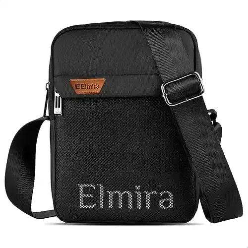 Elmira Sling Bag For Men & Women - Small Passport Stylish Cross Body Travel Office Messenger One Side Shoulder Hand Bag Comes With Padded & Water-Resistant (Elr-Slg-002A, Black)