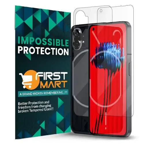 FIRST MART Screen Protector for Nothing Phone 1 - Front and Back Impossible Fiber Case Friendly Screen Coverage & Installation Kit (Crystal Clear)