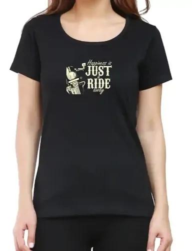 HAPPINESS JUST A RIDE AWAY - WOMEN'S TSHIRT - Black - XS