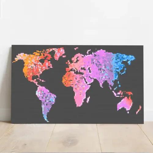 World Map Pixel Art Without Frame - Large