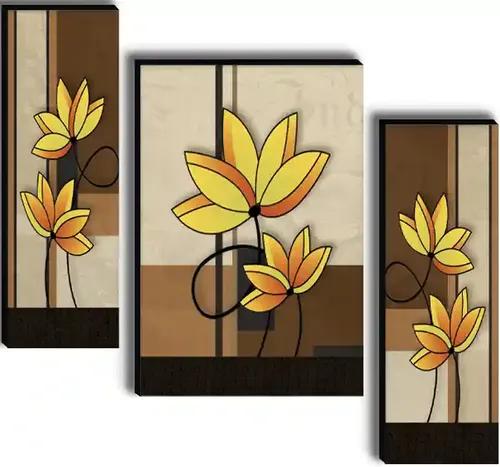 Framed Flower Vase Wall Painting for Home Decor - Pattern 178