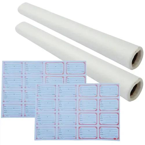 IncyWincy Frosty Cover Roll (Pack of 2-10 Meters Each) & Name Slip (2 Sheets), Milky Translucent Book & Notebook Cover for School - 36 cm Wide (Casual Name Slips)