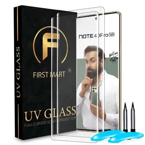 FIRST MART Tempered Glass for Infinix Note 40 Pro 5G with Edge to Edge Full Screen Coverage and Easy UV Glue Installation Kit, Pack of 2