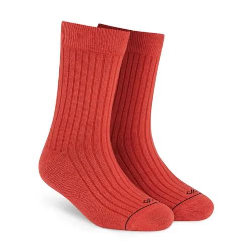 DYNAMOCKS Men's and Women's Combed Cotton Solid Crew Length Socks (Pack of 1) (Rust, Free Size)