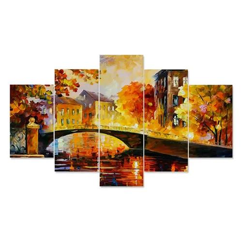 Framed Wall Painting For Home Decoration Pack of 5 (119.5 x 60 Cm)- Pattern 96