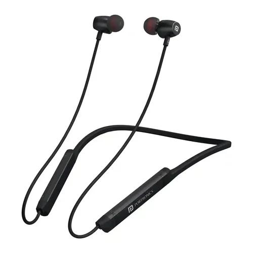 Portronics Harmonics Z9 Wireless Bluetooth in Ear Neckband with Mic, 40 Hours Playtime, Metallic Finish, BT5.3V, 10mm Dynamic Driver, Dual Pairing, Magnetic Buds, Type C Fast Charging(Black)