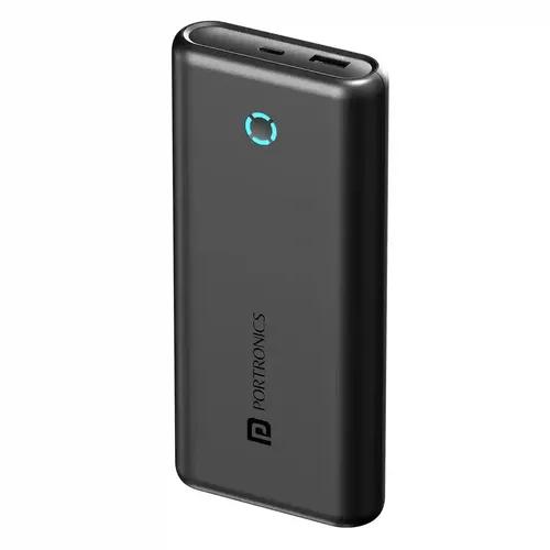 Portronics PowerPod 20K Advanced 20000 mAh Power Bank with 22.5W Max Output, Fast Charging Power Bank with 22.5W Mach USB-A & 20W Type C PD Output,Type C Input (Black)