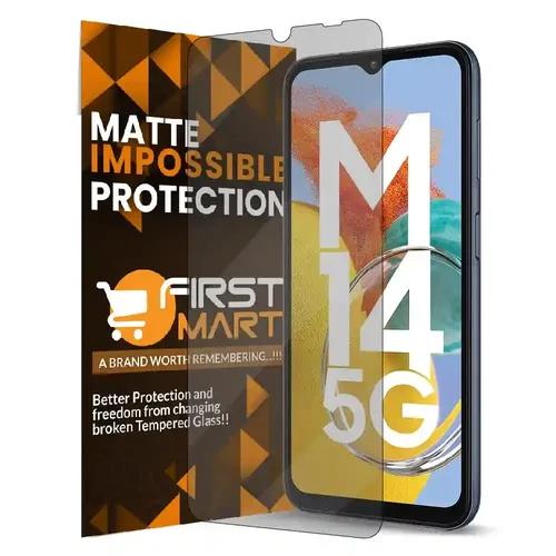 FIRST MART Screen Protector for Samsung Galaxy M14 5G, Samsung A14 5G and Samsung F14 5G - Impossible Fiber Case Friendly Screen Protection & Installation Kit (Matte)