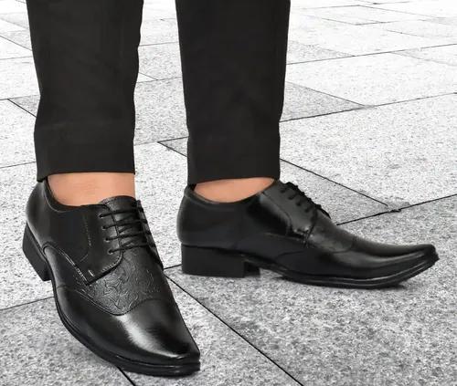 WUGO::Latest Trendy Men Formal Shoes|Black Derby Shoes|Office Shoes For Men's & Boys - Black(Size-41)