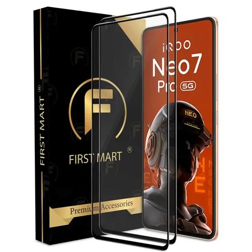 FIRST MART Premium Tempered Glass for iQOO Neo 7 Pro 5G / iQOO Neo 7 5G / iQOO 9T 5G with Edge to Edge Coverage and Easy Installation Kit, Pack of 2