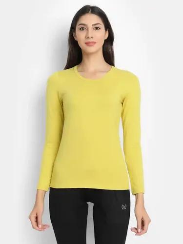 Bamboo Fabric Full Sleeve T-Shirt Yellow - S