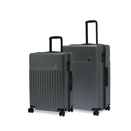 EUME Classic Check-In Medium 65 Cm And Large 75 Cm Luggage|Polycarbonate Set Of 2 ( Graphite Grey)