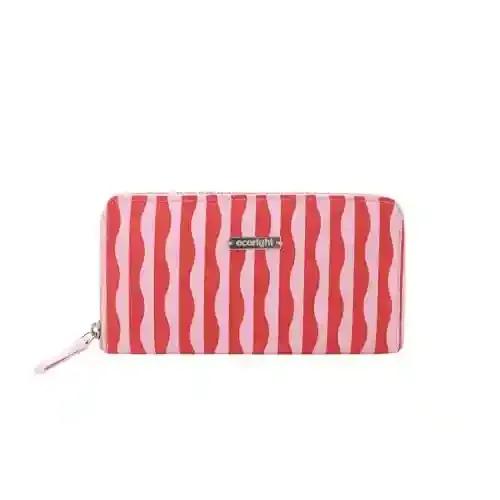 Eco Right Canvas Wallet for Women with Zip, 100% Organic Cotton, Purse for Women with Card Holder and Phone Pocket, Clutches for Women & Gifts for Women Wallet - Cherry Tides - Red