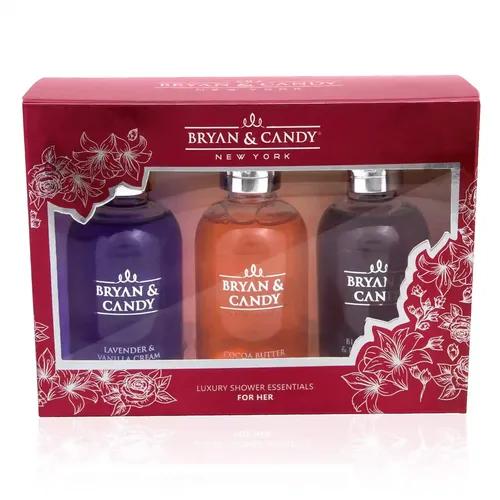 Bryan & Candy Luxurious Shower Gel Combo Kit | Gift Set for Women & Men, pH 5.5 Skin Friendly, Travel Size, Fresh Fragrances 100% Vegan, SLS & Paraben Free (Pack of 3)