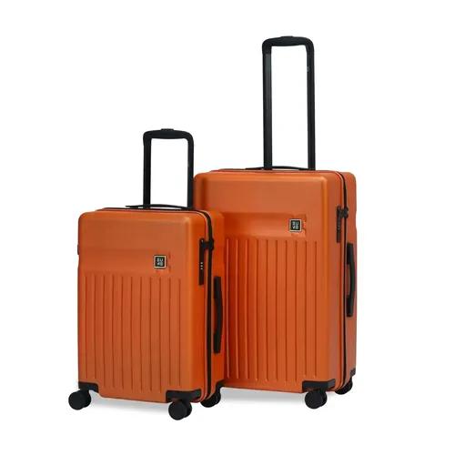 EUME Classic Cabin 55 Cm And Check-In Medium 65 Cm Luggage|Polycarbonate Set Of 2 -Rustic Orange