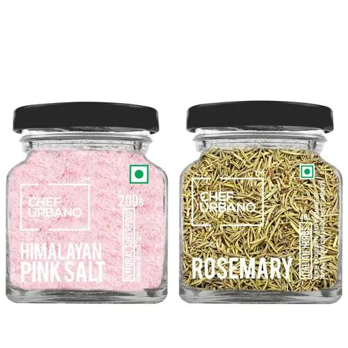 Chef Urbano Combo of Himalayan Pink Salt 200g & Rosemary 40g