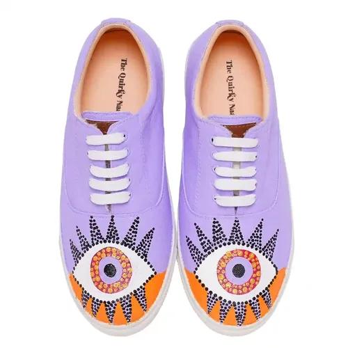 THE QUIRKY NAARI Handpainted Boho Gaze Sneakers for The Little Extra in You - 7 UK