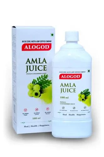 ALOGOD Amla Juice Suitable for healthy Hair & Skin | Detox juice for weight loss | Natural Source of Vitamin C | Organic & Natural Juice Made With Cold Pressed Amla | No Added Sugar | Size: 1000ml