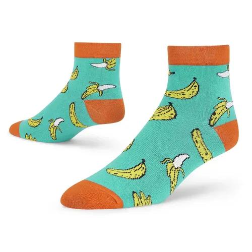 DYNAMOCKS Men's and Women's Combed Cotton Ankle Length Socks (Pack of 1) (Multicolour, Free Size)_Banana