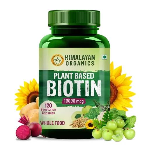 Himalayan Organics Plant Based Biotin 10,000 Mcg/Serve- 120 Veg Capsules