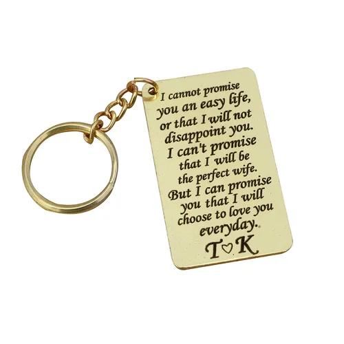 Customized Message Keychain Gold Color