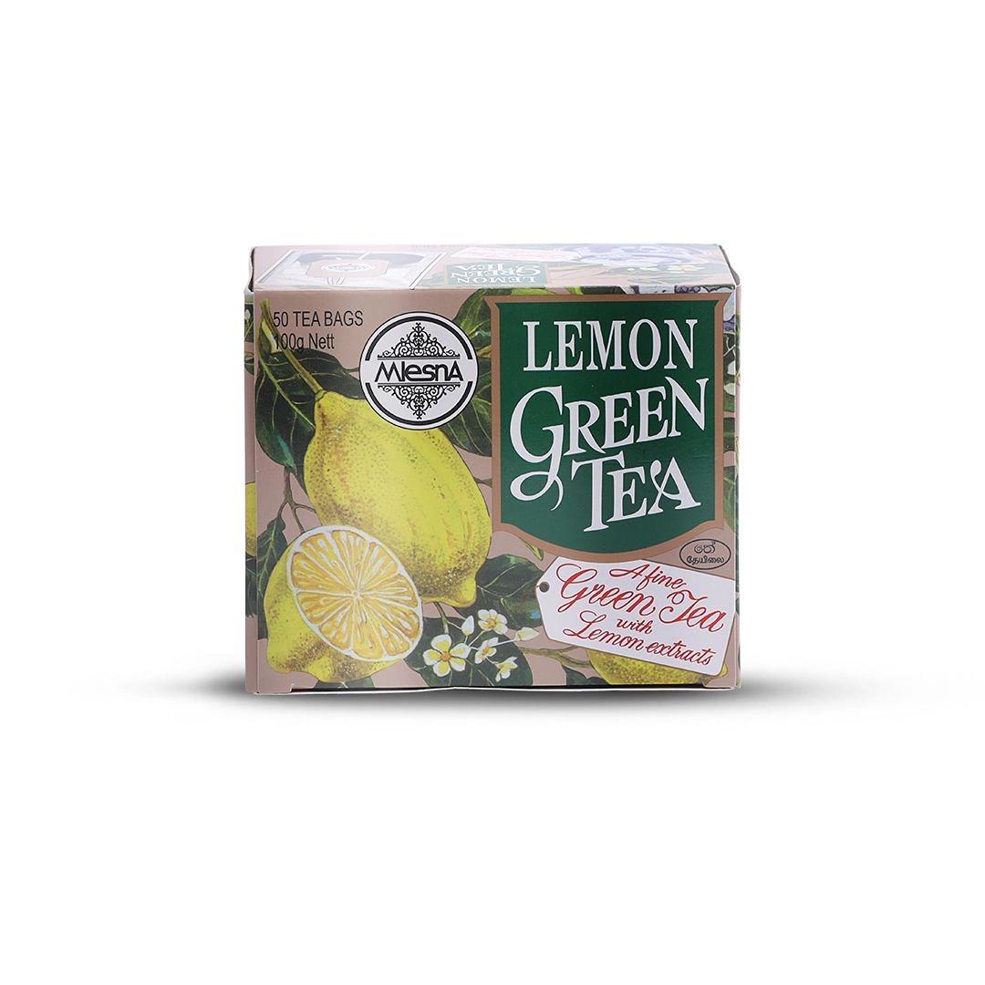 Mlesna Lemon Green Tea 100g (50 x 2g) Flavoured Green Tea Bag (Pack of 1)