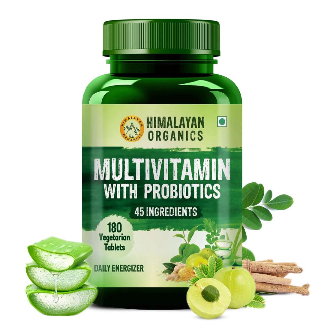 Himalayan Organics Multivitamin for men & women with 60 ingredients - 180 Tablets - with probiotics - Immunity, Energy, Metabolism, and Muscle Function